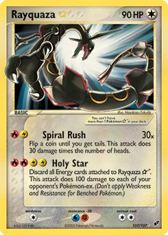 Carta Rayquaza Gold Star del set EX Deoxys, Pokemon TCG