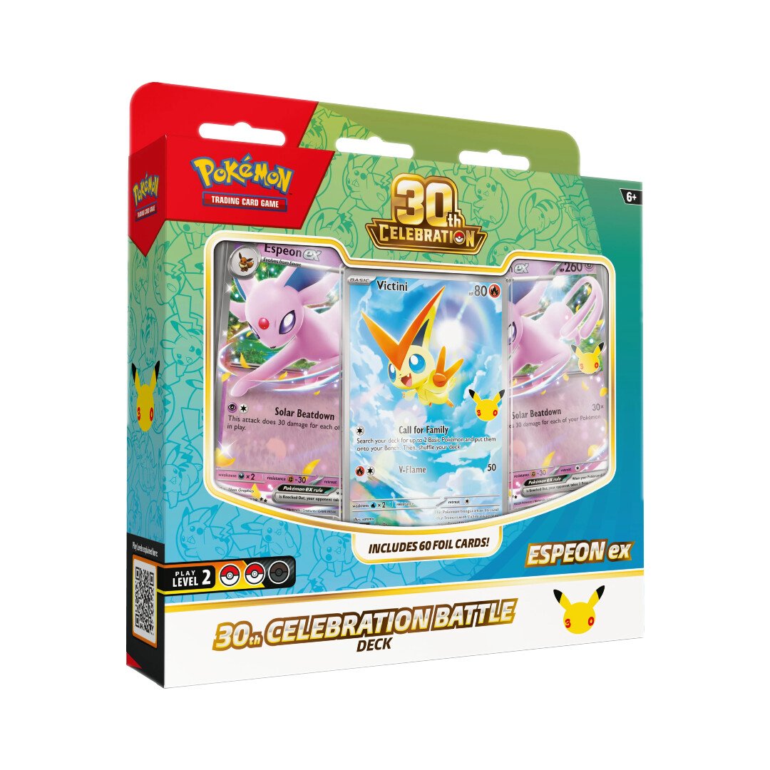 Caja del Battle Deck de Espeon ex de la colección 30th Celebration
